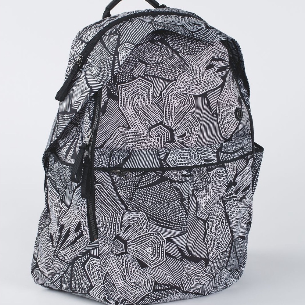 Lululemon All Day Backpack Crossover Purse Bag Dottie Tribe White Black - Picture 10 of 12
